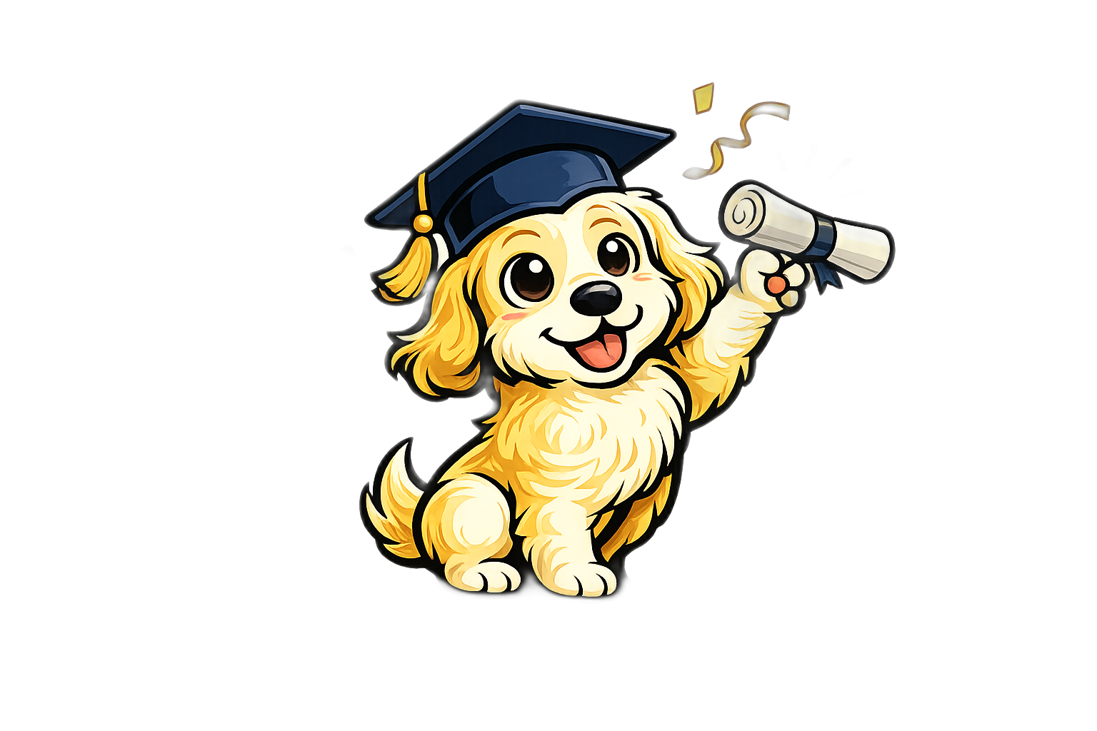 Perrito con diploma
